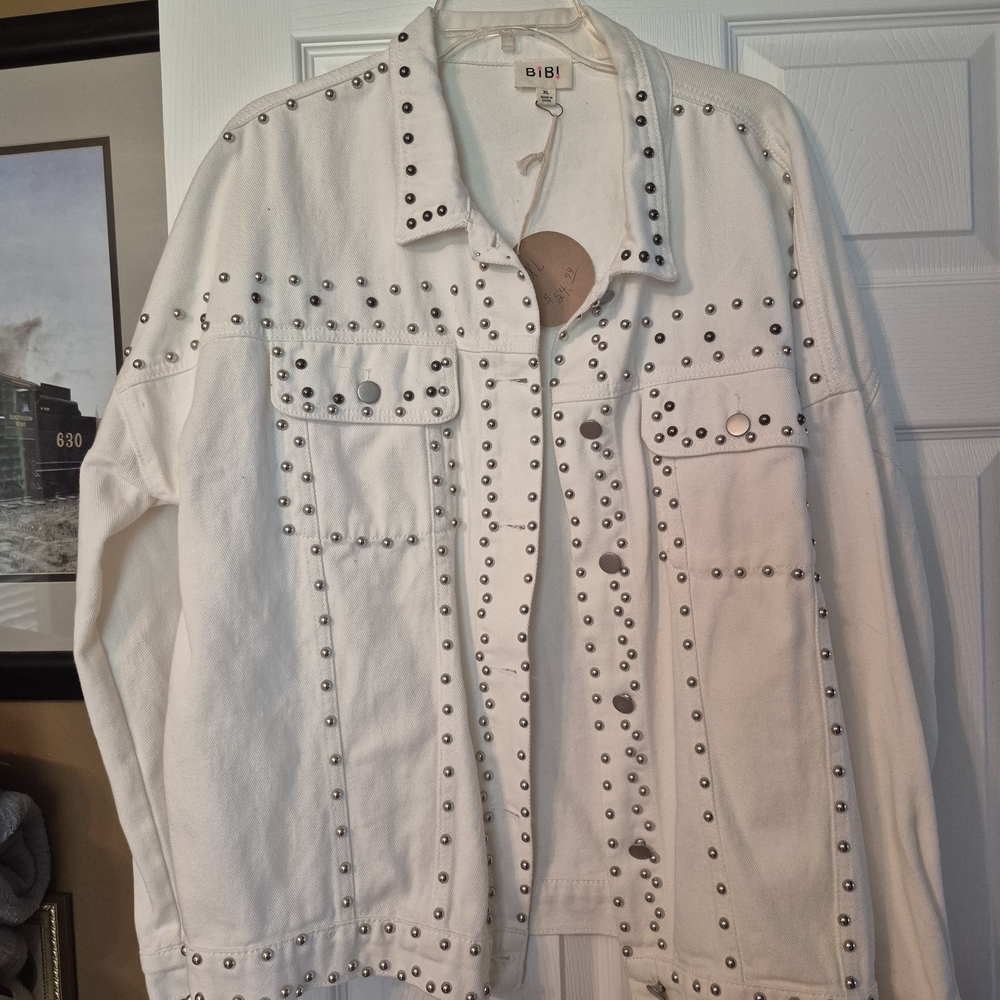 White Studded Women's Jacket